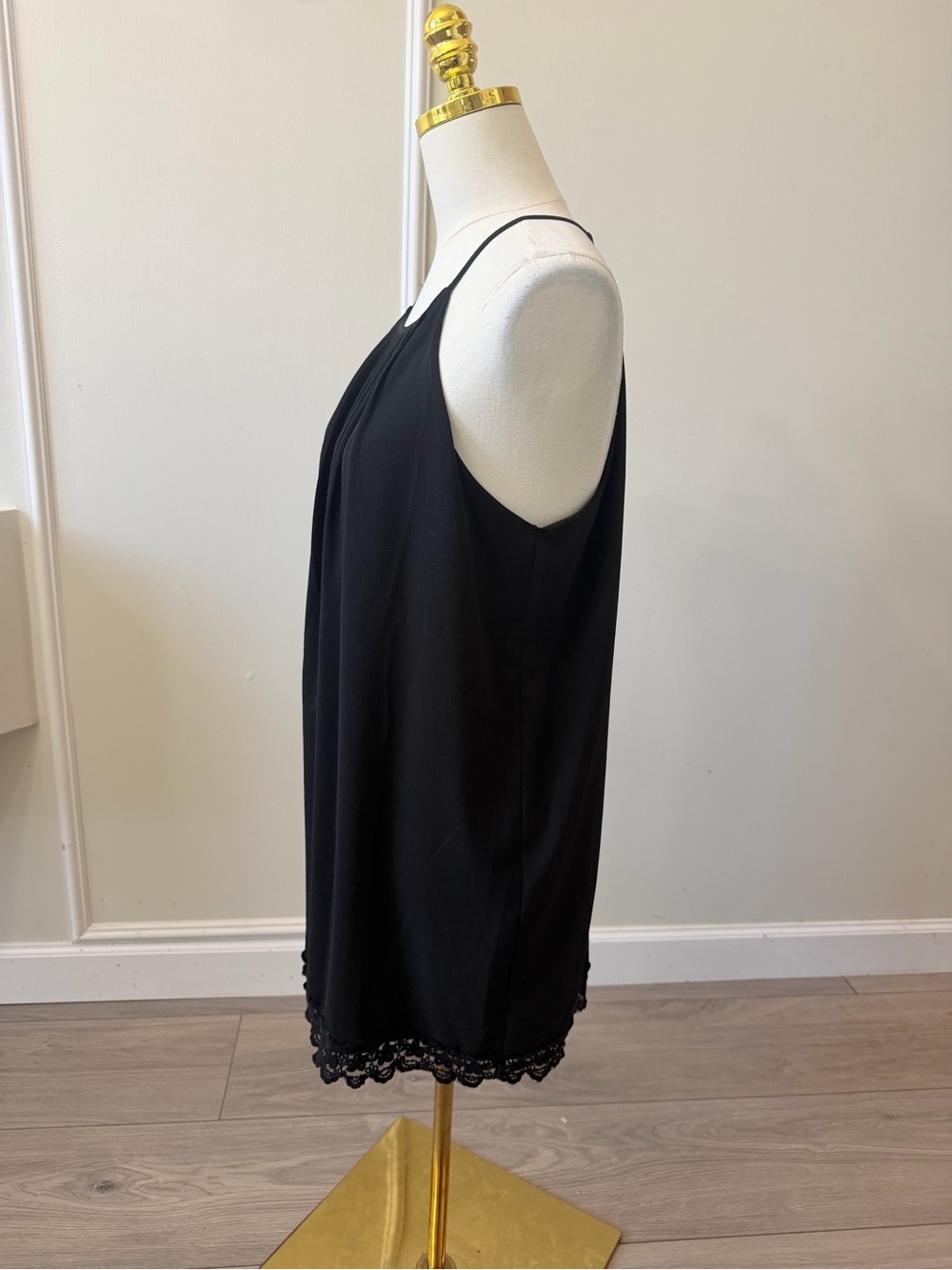 Monteau Black Halter Lace-Trim Mini Dress - Picture 3 of 7